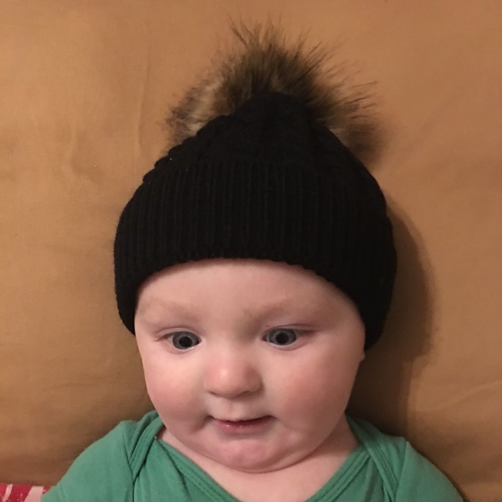 Fuzzy Top Baby Hat‎